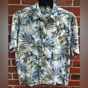 Koa Road Men’s Short Sleeve Button Down Floral Print Large Hawaiian Shirt